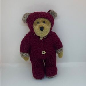 Boyds Bear- “Karla”- Plush Bear in Burgundy Knit Outfit - Kids